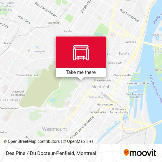 Des Pins / Du Docteur-Penfield map