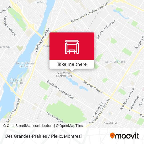 Des Grandes-Prairies / Pie-Ix map