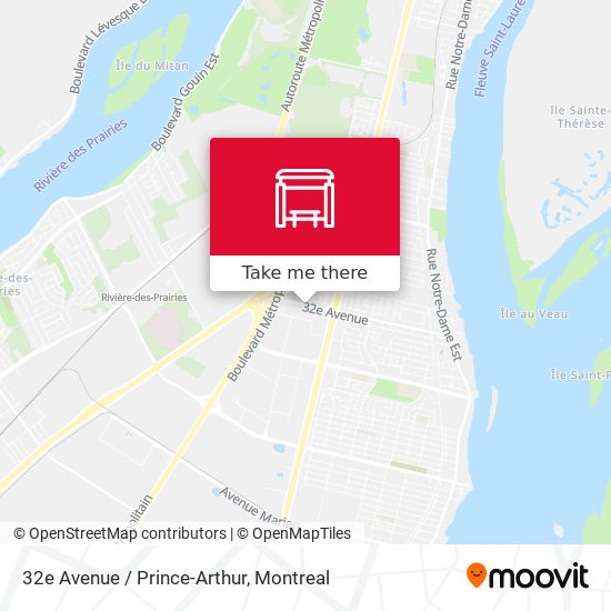 32e Avenue / Prince-Arthur map
