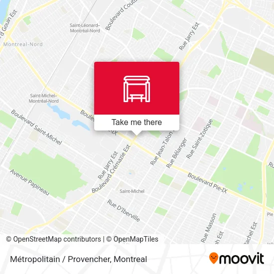 Métropolitain / Provencher map