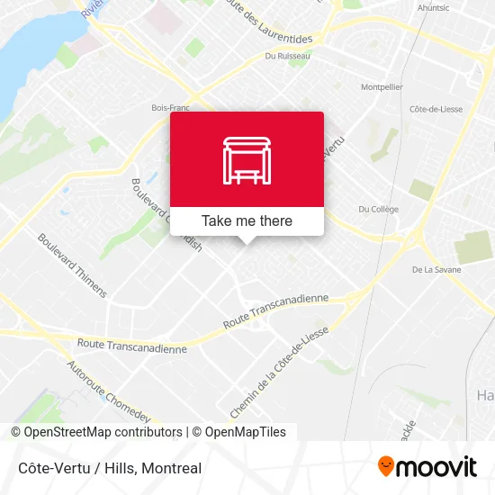 Côte-Vertu / Hills map