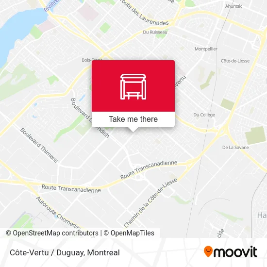 Côte-Vertu / Duguay map