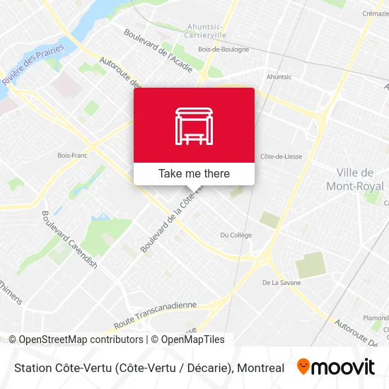 Station Côte-Vertu (Côte-Vertu / Décarie) map