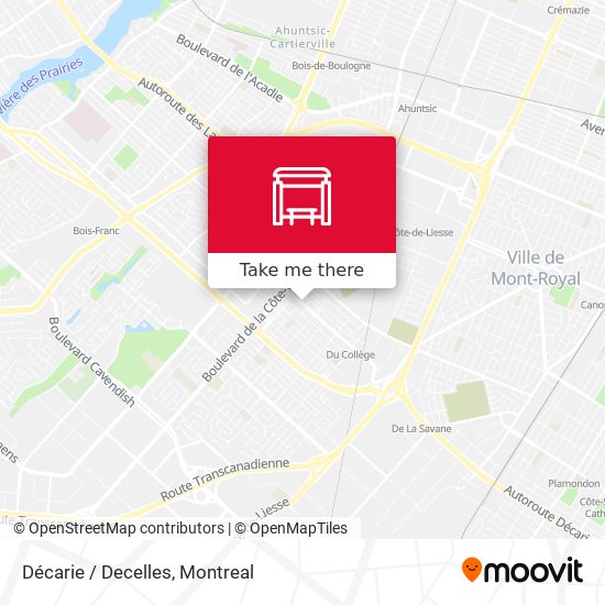 Décarie / Decelles map