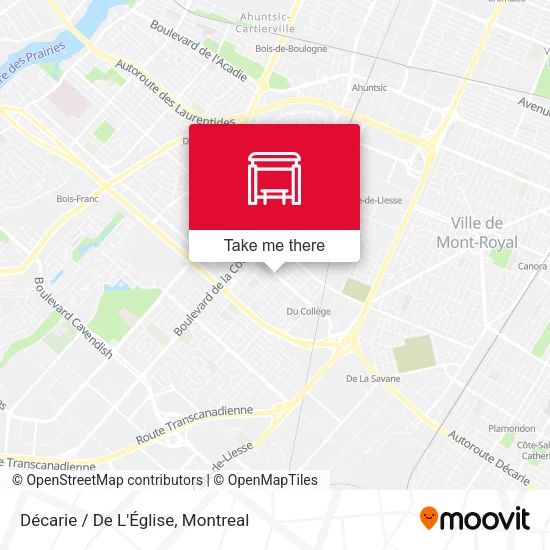 Décarie / De L'Église map