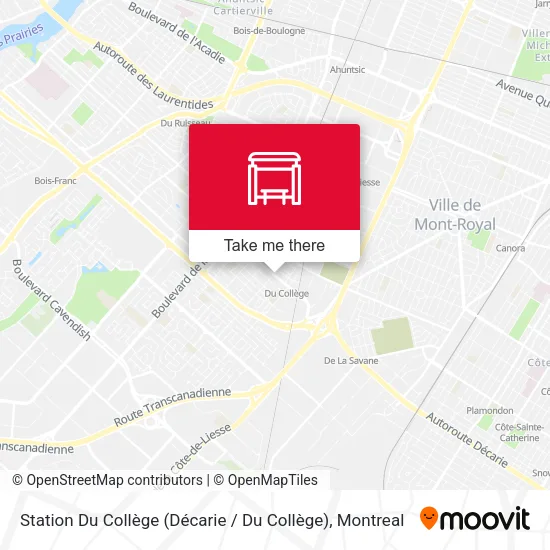 Station Du Collège (Décarie / Du Collège) map