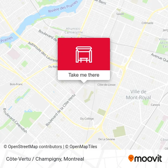 Côte-Vertu / Champigny map