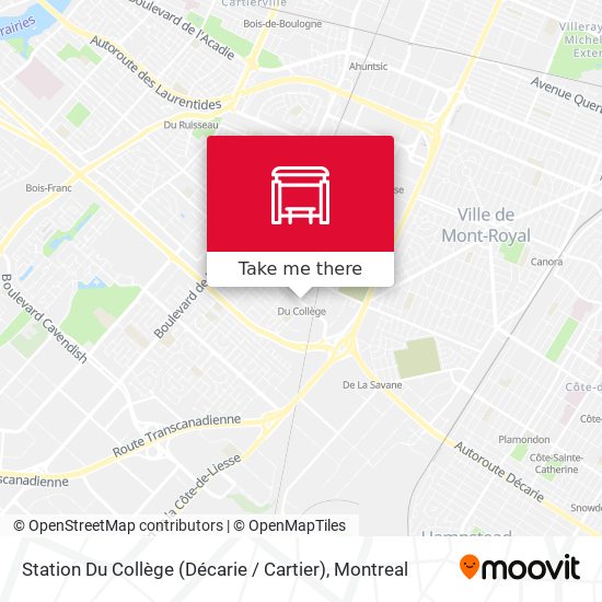 Station Du Collège (Décarie / Cartier) map