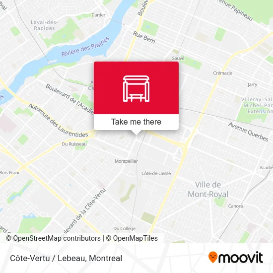 Côte-Vertu / Lebeau map