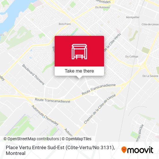 Place Vertu Entrée Sud-Est (Côte-Vertu / No 3131) map