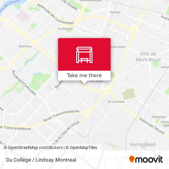 Du Collège / Lindsay map