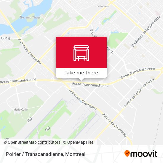 Poirier / Transcanadienne map