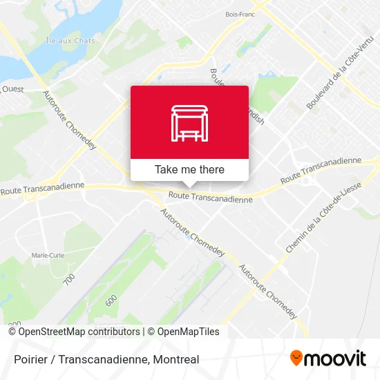 Poirier / Transcanadienne map