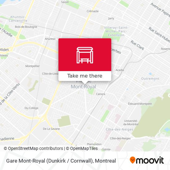 Gare Mont-Royal (Dunkirk / Cornwall) map