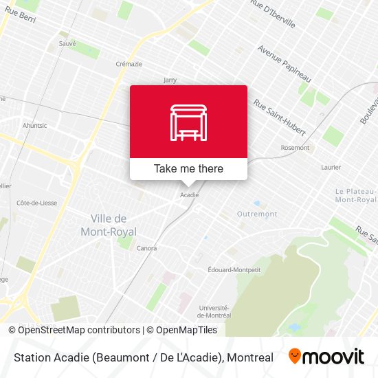 Station Acadie (Beaumont / De L'Acadie) map