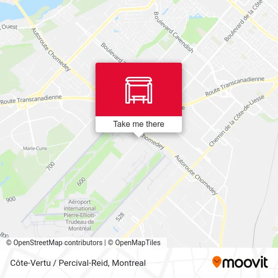 Côte-Vertu / Percival-Reid map