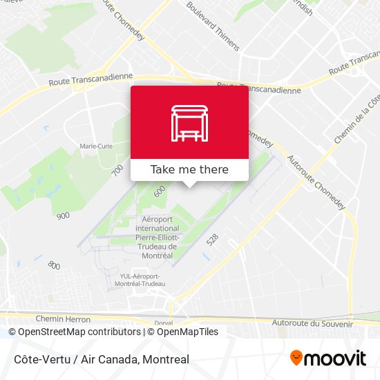 Côte-Vertu / Air Canada map