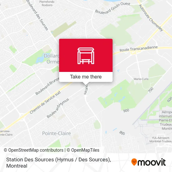 Station Des Sources (Hymus / Des Sources) map