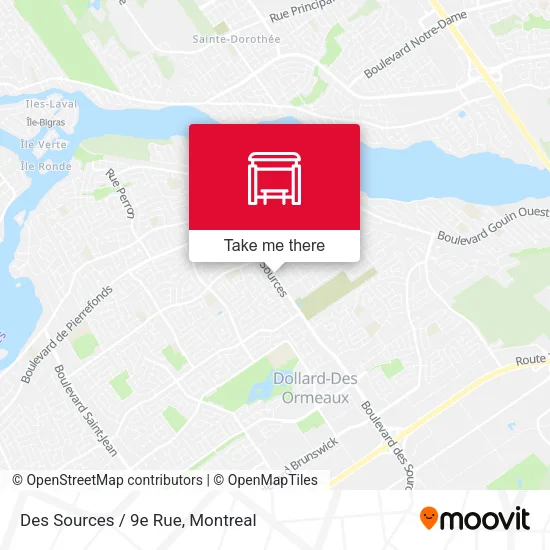 Des Sources / 9e Rue map