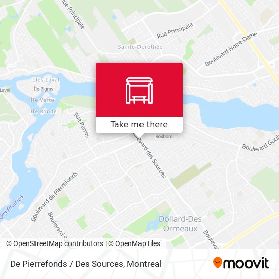De Pierrefonds / Des Sources map