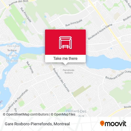 Gare Roxboro-Pierrefonds map