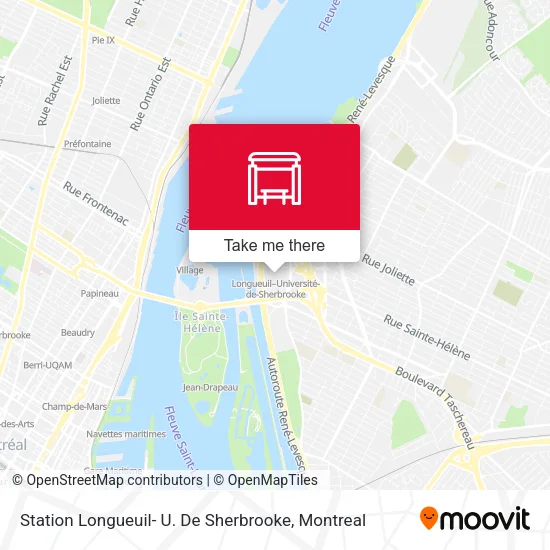 Station Longueuil- U. De Sherbrooke map