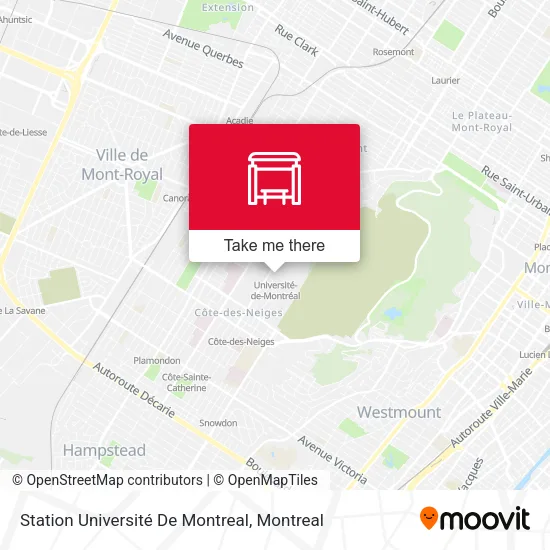 Station Université De Montreal map