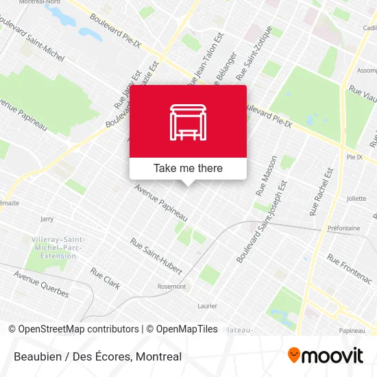 Beaubien / Des Écores map