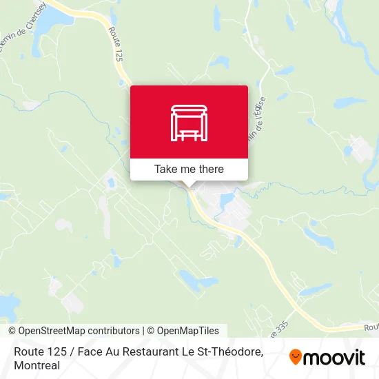 Route 125 / Face Au Restaurant Le St-Théodore map