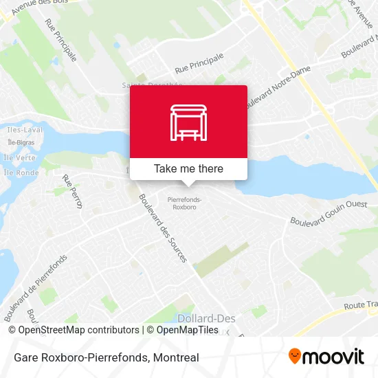 Gare Roxboro-Pierrefonds map