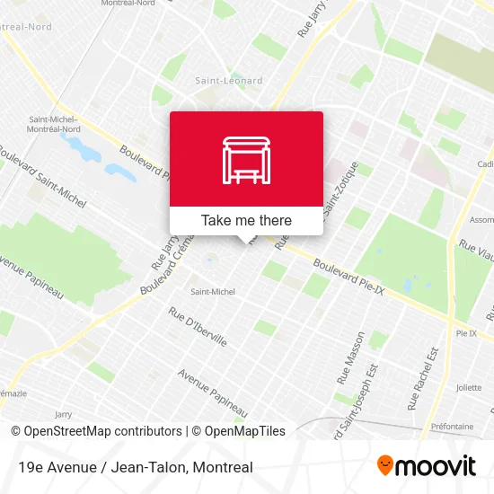 19e Avenue / Jean-Talon map