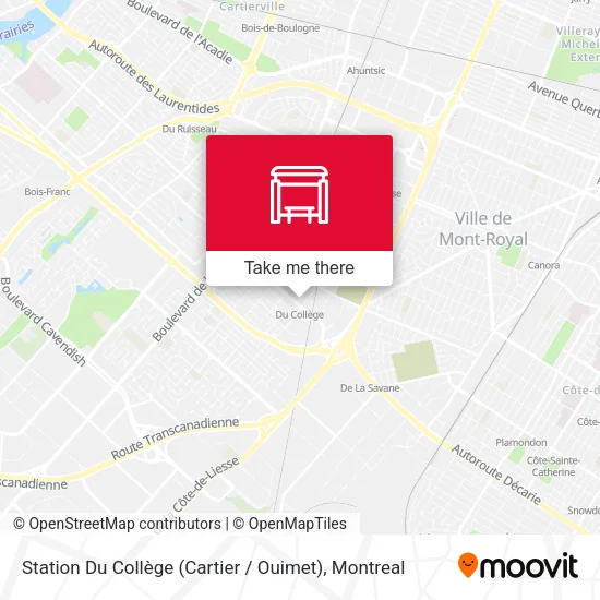 Station Du Collège (Cartier / Ouimet) map
