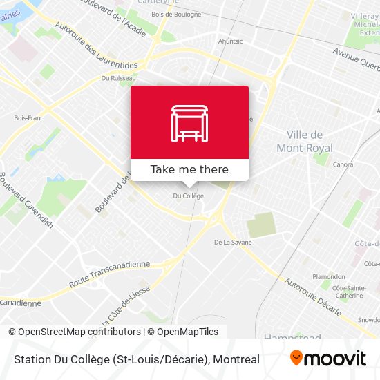 Station Du Collège (St-Louis / Décarie) map