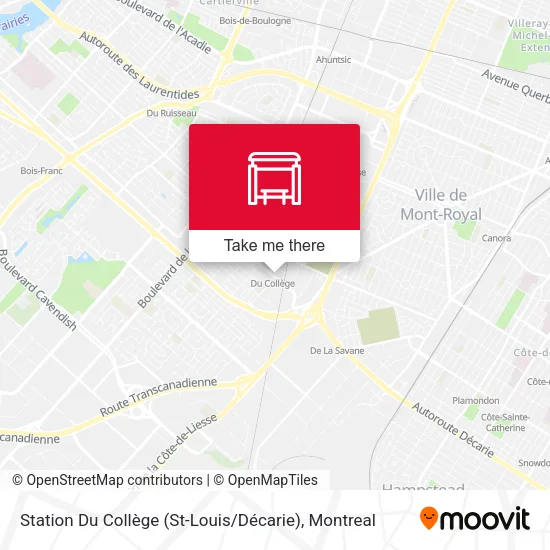 Station Du Collège (St-Louis / Décarie) map