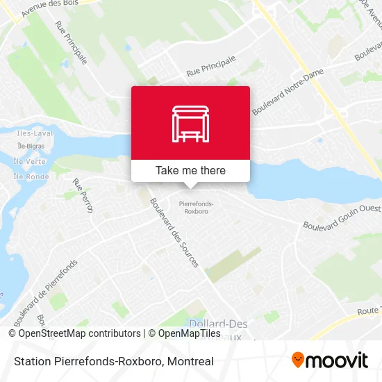 Station Pierrefonds-Roxboro map