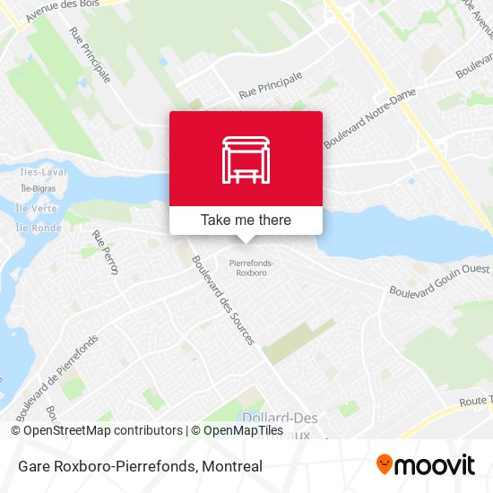 Gare Roxboro-Pierrefonds map