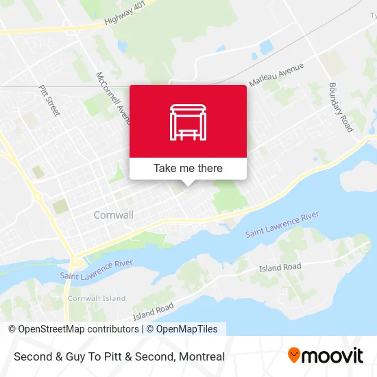 Second & Guy To Pitt & Second map