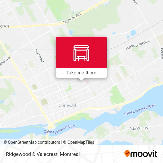 Ridgewood & Valecrest map