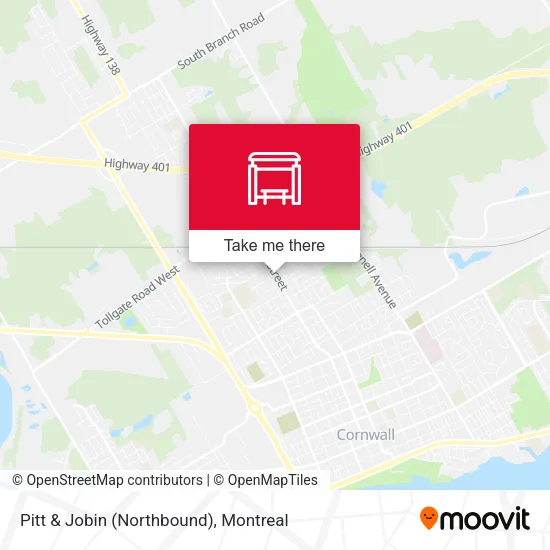 Pitt & Jobin (Northbound) map