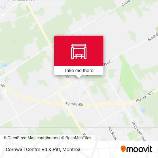 Cornwall Centre Rd & Pitt map