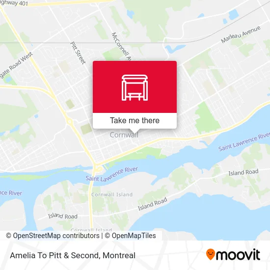 Amelia To Pitt & Second map