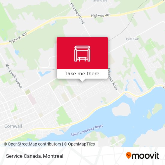 Service Canada map