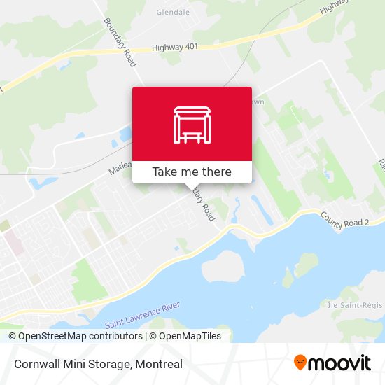 Cornwall Mini Storage map