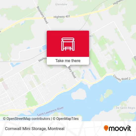 Cornwall Mini Storage map