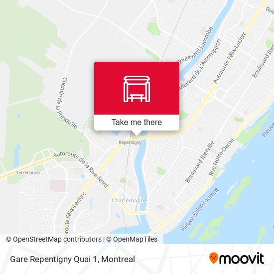 Gare Repentigny Quai 1 map
