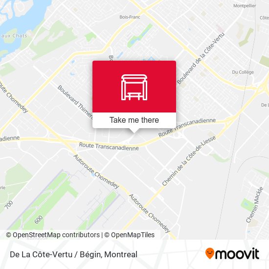 De La Côte-Vertu / Bégin map