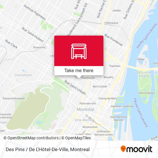 Des Pins / De L'Hôtel-De-Ville map