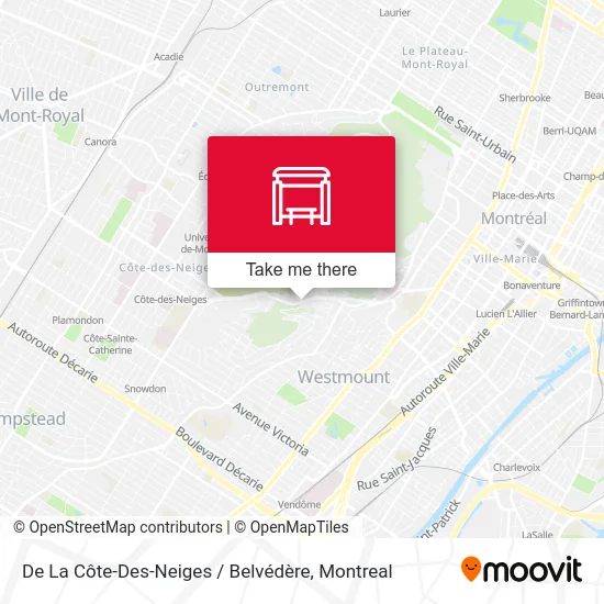 De La Côte-Des-Neiges / Belvédère map