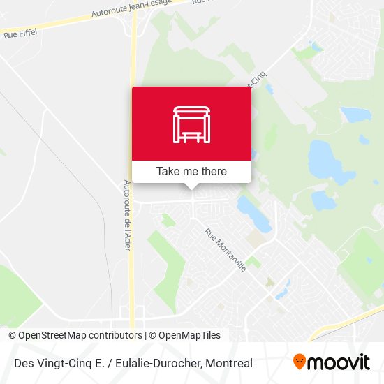 Des Vingt-Cinq E. / Eulalie-Durocher map