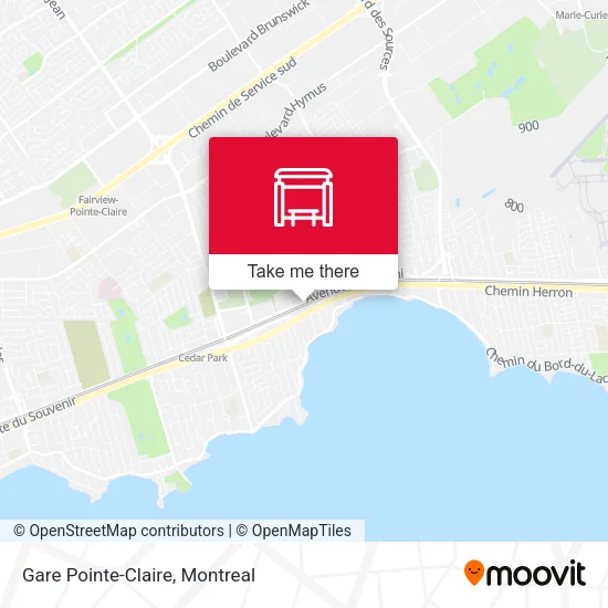 Gare Pointe-Claire map